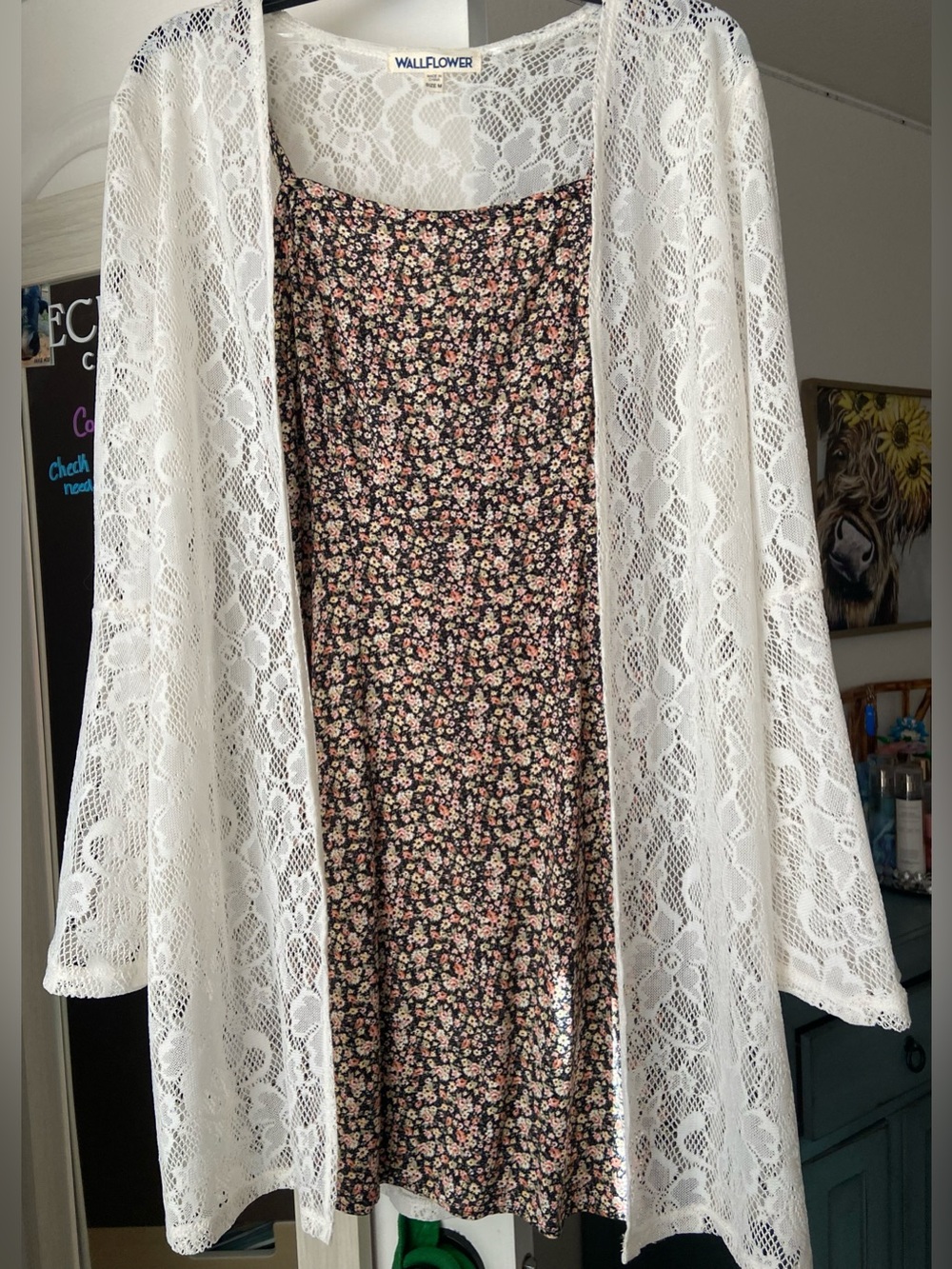 Wallflower White Lace Kimono Cover-Up
